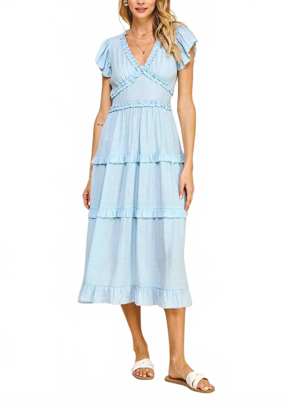NEW PINCH laurel midi dress in sky